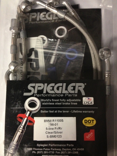 Galfer Braided Stainless Steel Front Brake Line Kit For BMW R1100R 1998-2001 Non-ABS 14 thumbnail image